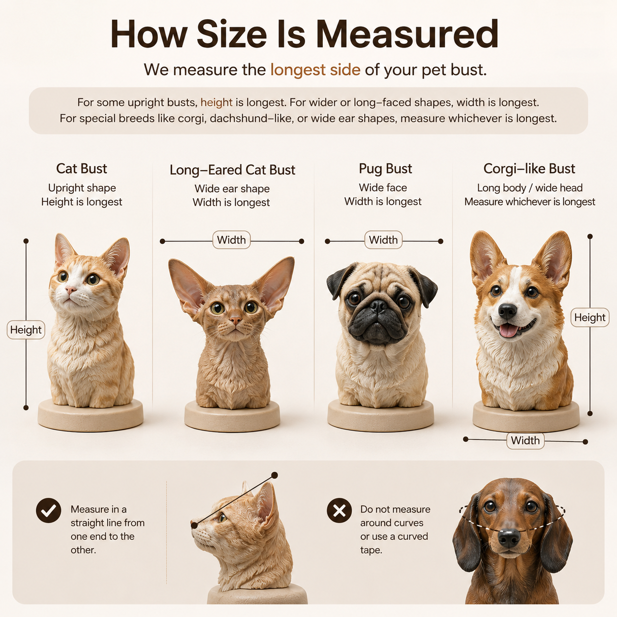 Half-Body Pet Figurine